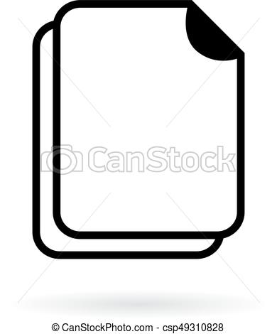 Blank document vector icon on white background vector illustration 