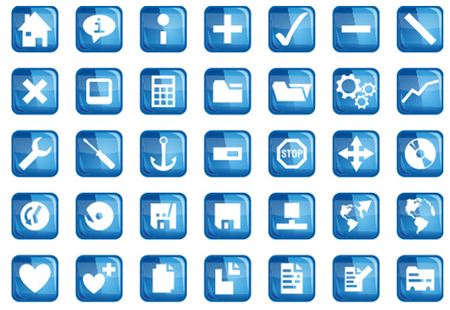 free blue icons for bloggers and web designers