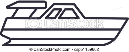 Boat launch - yacht icon, vector illustration, black sign on 