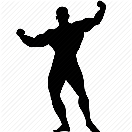 Male bodybuilder silhouette flexing muscles Icons | Free Download