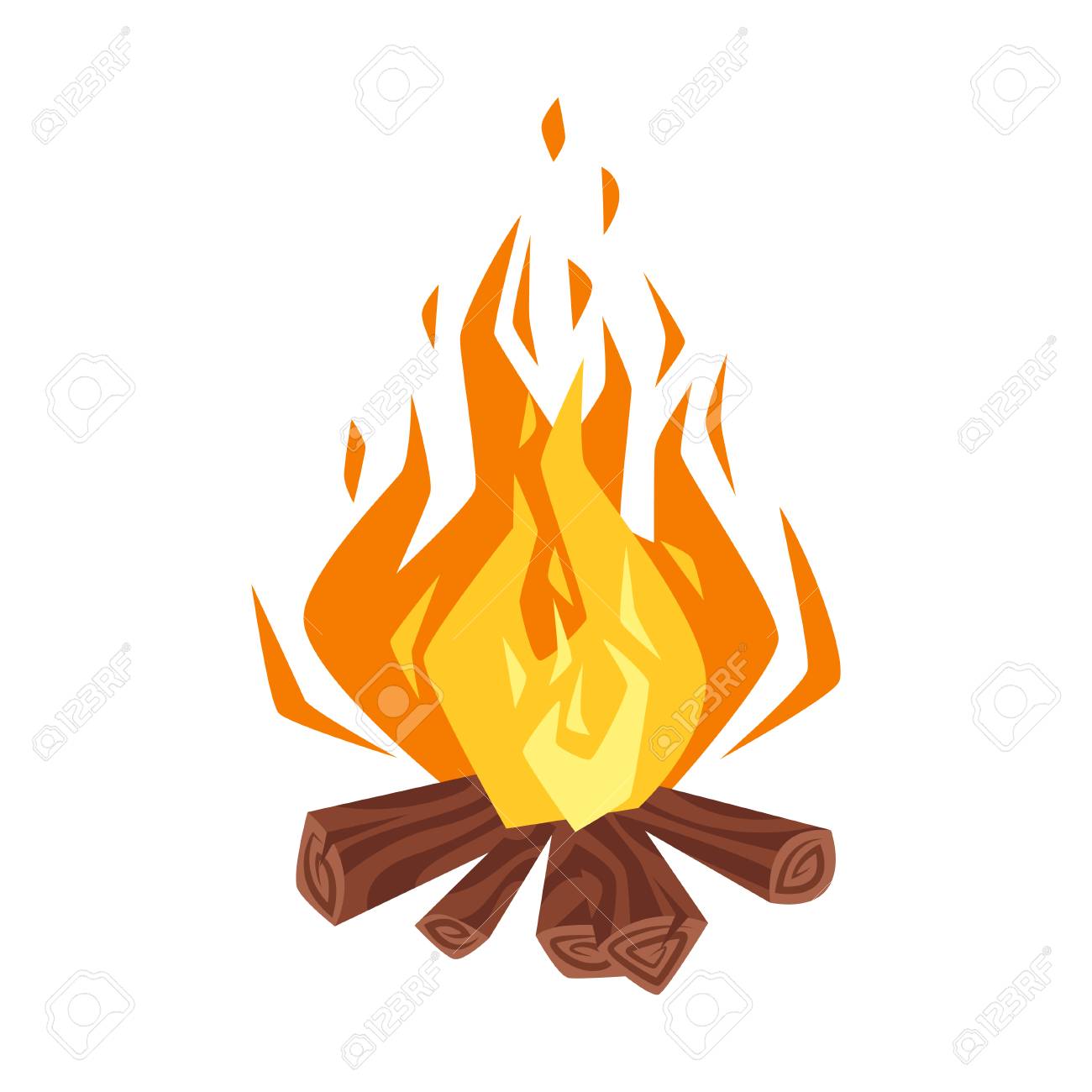 Bonfire stock vector. Illustration of fire, match, icon - 48771593