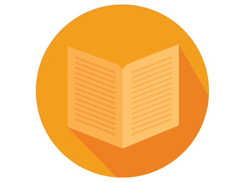 Flat Books With Bookmarks Circle Icon With Long Shadow. Back To 