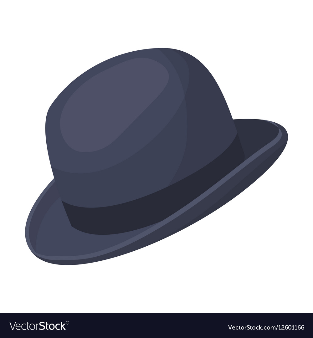Bowler hat icon in cartoon style isolated on white