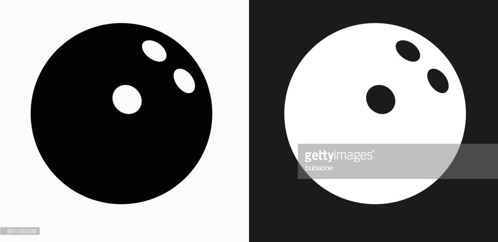Bowling ball icon, simple black style Stock Vector Art 
