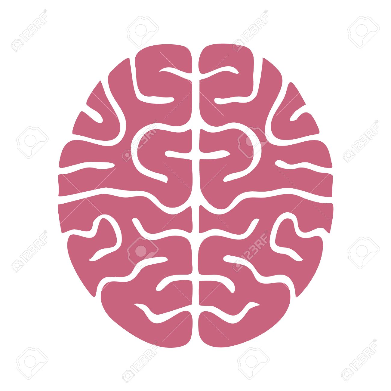 Flat icon in black and white human brain Vector Image
