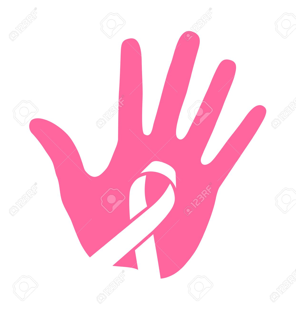 Icon Symbol Of Struggle And Awareness Against Breast Cancer 