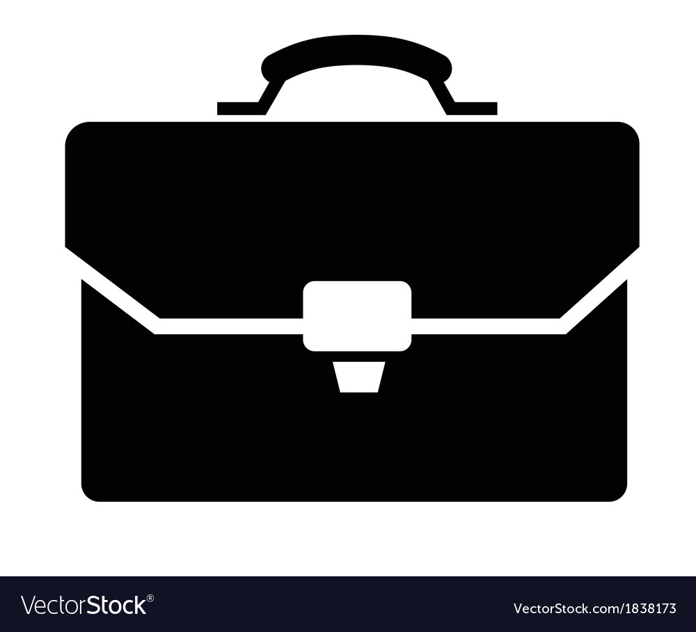 Briefcase icon, vector illustration, black sign on isolated 