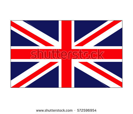 Aged great british flag icon with red white and blue colours Stock 