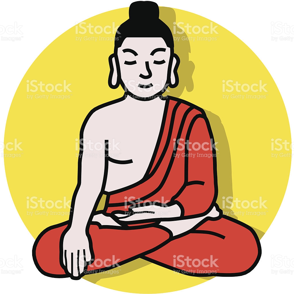 Buddha statue icon, simple style. Buddha statue icon in vector 