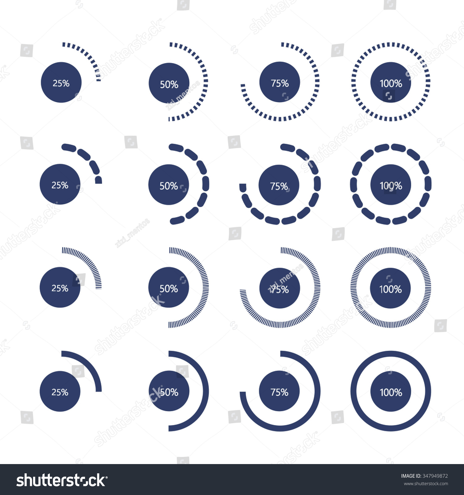 Loading And Buffering Icon. Flat Design Style. Royalty Free 