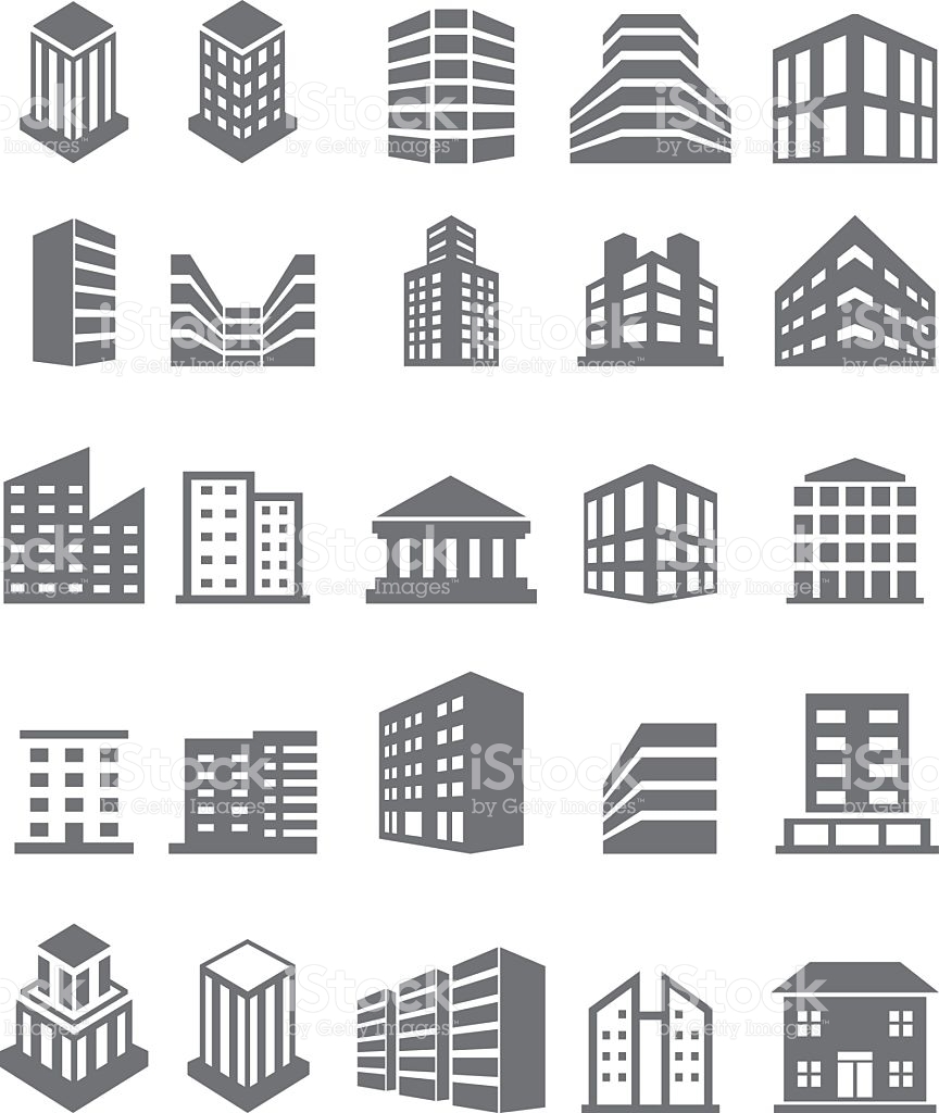 House and building icons Royalty Free Vector Image
