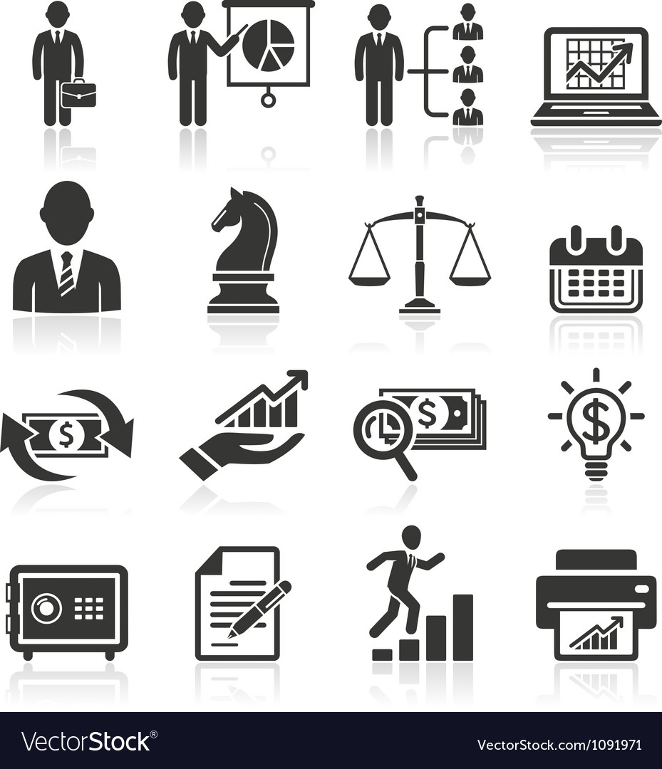 Collection of gray simple business icons Free vector in Adobe 