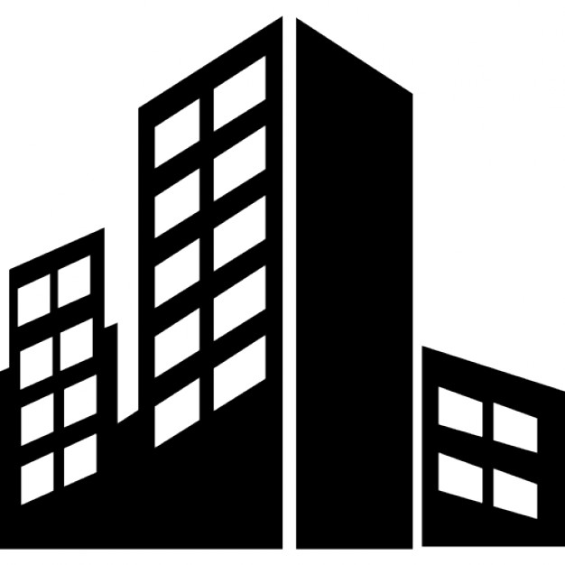 business building clipart black and white