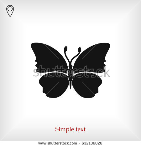 Origami butterfly icon simple black style Vector Image