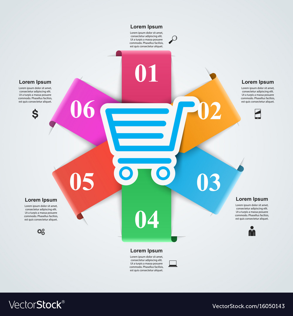 Paper Sticker Shopping Cart Buy Sell Stock Vector 172772039 