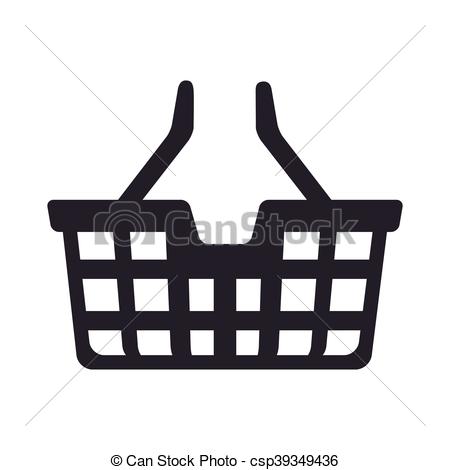 Basket shopping shop buy handle buyer icon vector. Basket 