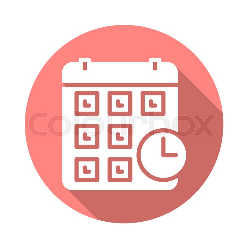 Calendar and clock Time circle icon vector illustration  Ganna 