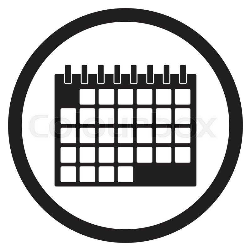 Black Calendar Icon Isolated On White Royalty Free Cliparts 