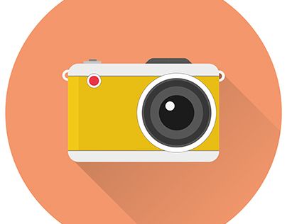 Retro camera simple icon . Retro camera flat icon isolated eps 