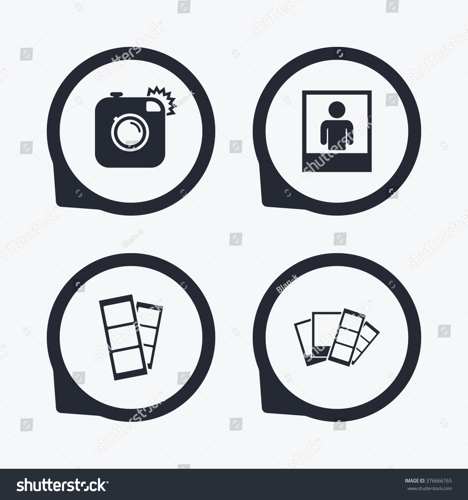 Photo camera icon flash light and video frame Vector Image