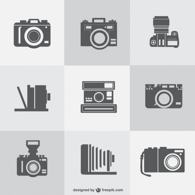Camera Icons Free Stock Vector Set | No cost royalty free stock