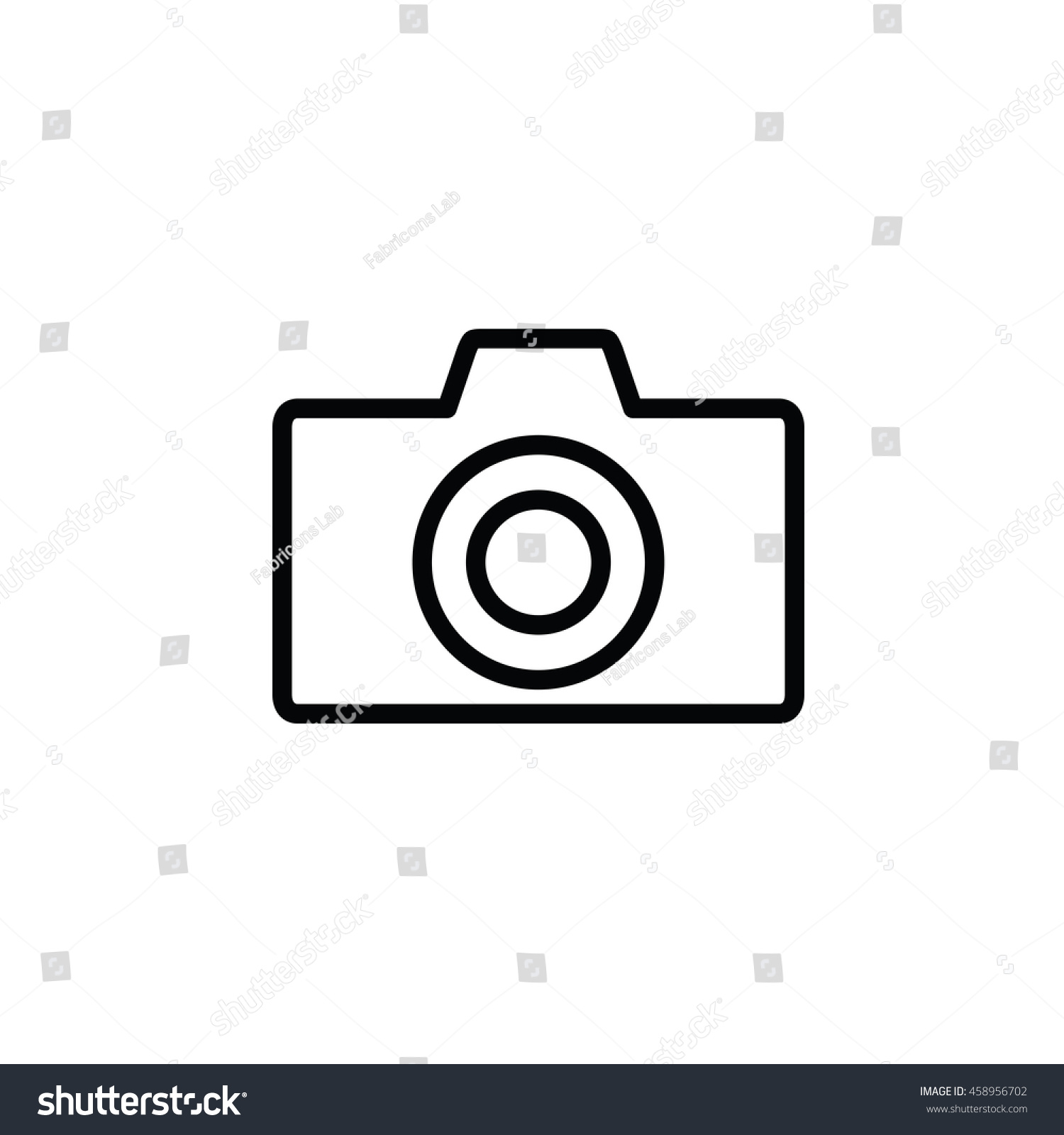 Digital camera icon, symbol or logo in outline style for art 