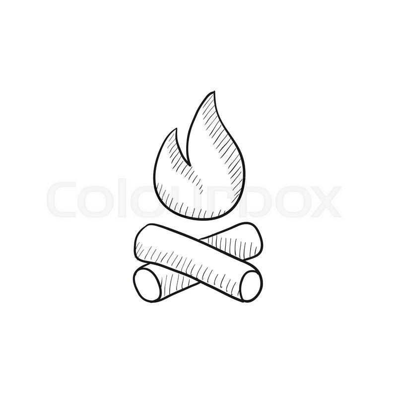 Campfire icon in the forest Stock Vector Art  Illustration 