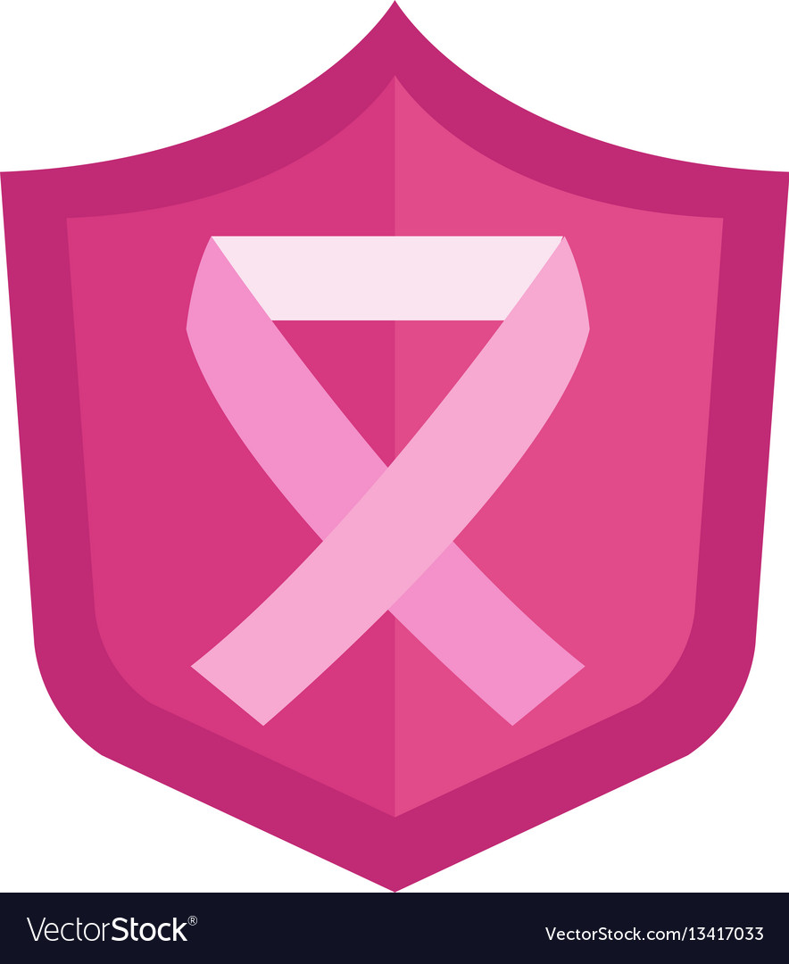 Emblem breast cancer ribbon icon Royalty Free Vector Image