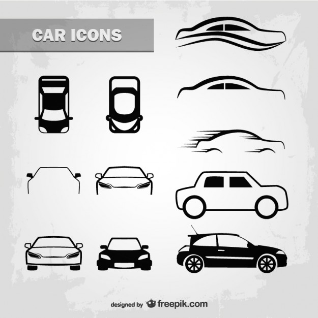Monochrome round car icon Royalty Free Vector Image