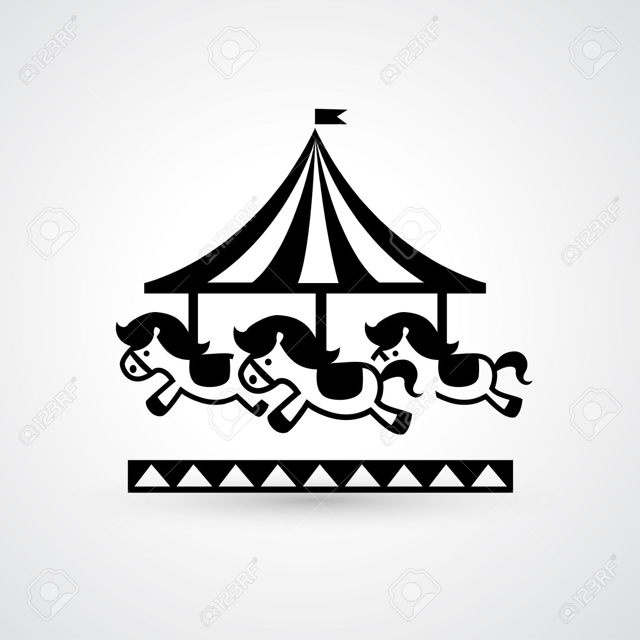 Carousel With Horse Icon Royalty Free Cliparts, Vectors, And Stock 