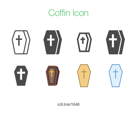 Casket, coffin, cross, death, funeral, halloween, remains icon 