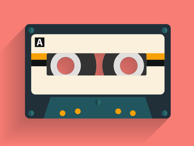 Cassette Flat Icon by EVGENI - Dribbble