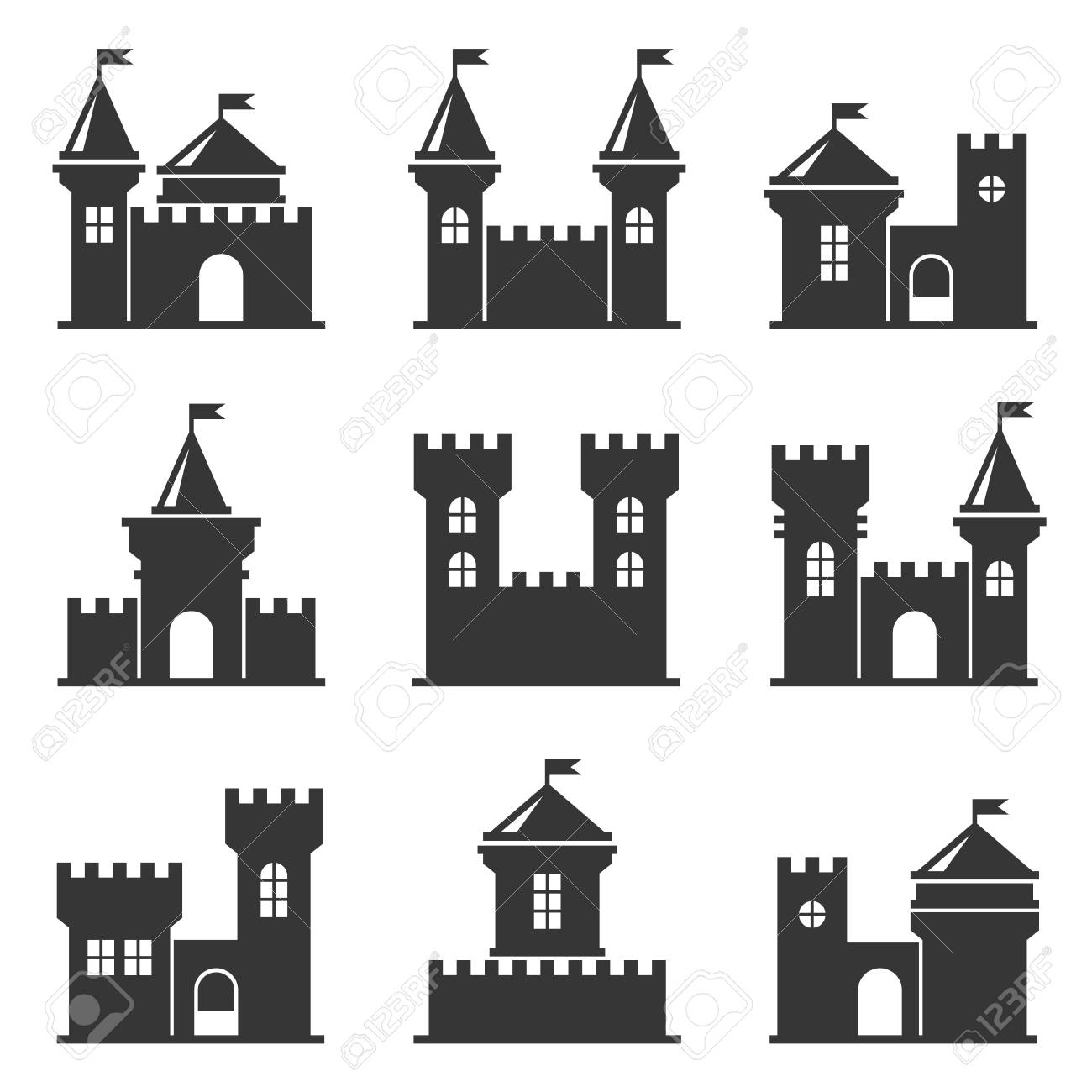 Castle icon. palace design. flat illustration, vector. vectors 