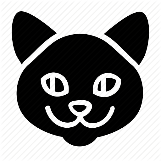 Facial expression,Head,Cat,Whiskers,Snout,Black cat,Felidae,Illustration,Small to medium-sized cats,Smile,Font,Logo,Carnivore,Black-and-white,Clip art,Graphics