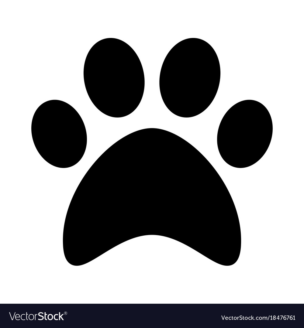Cat Paw Print Black Vector Icon Stock Vector 516086263 - 