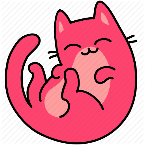 Pink,Cartoon,Line art,Clip art,Snout,Illustration,Cat,Small to medium-sized cats,Graphics,Pleased,Circle