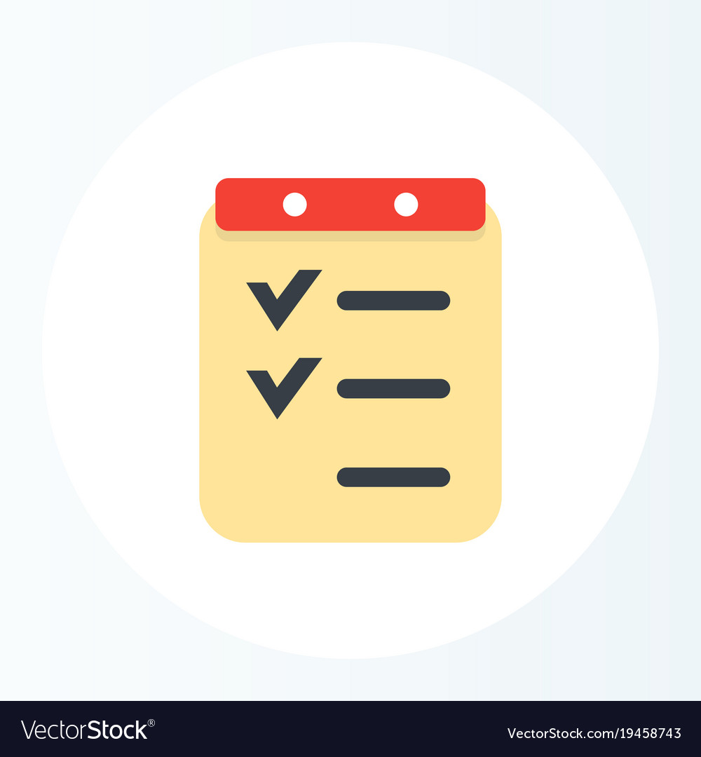 Flat green Clipboard Checklist icon and green circle | Stock 