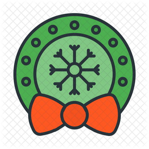 Christmas Wreath Doodle Icon - 8961 - Dryicons