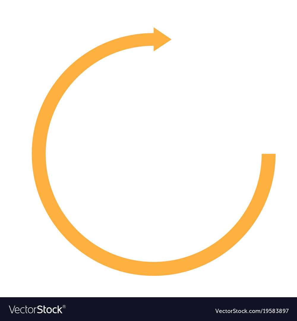 Circular right arrow with half broken line - Free arrows icons