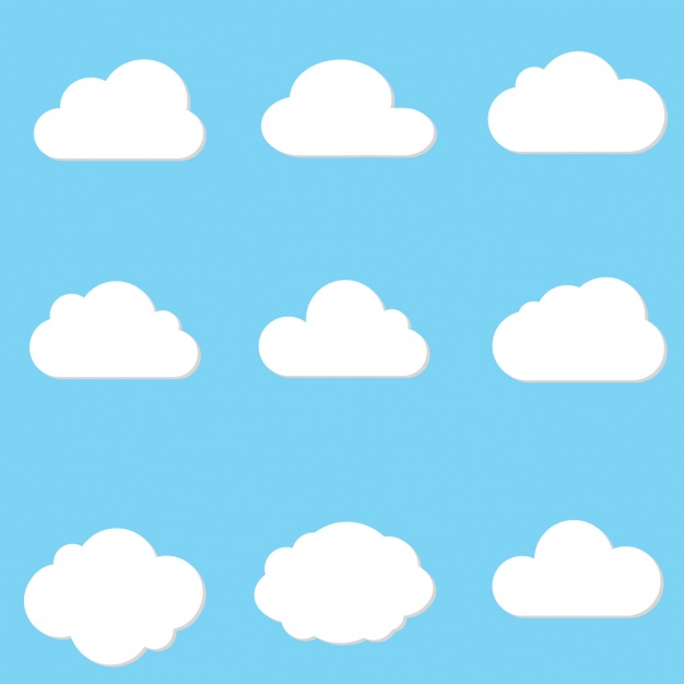 Set of cloud icons Royalty Free Vector Clip Art Image #68366 