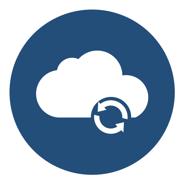 Sync with cloud icon - vector free download