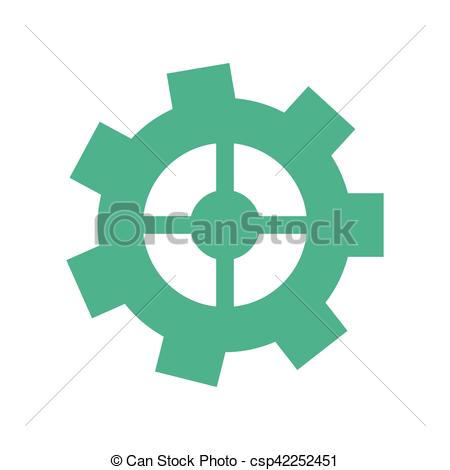 Flat cog icon gear sign cogwheel interface button Vector Image