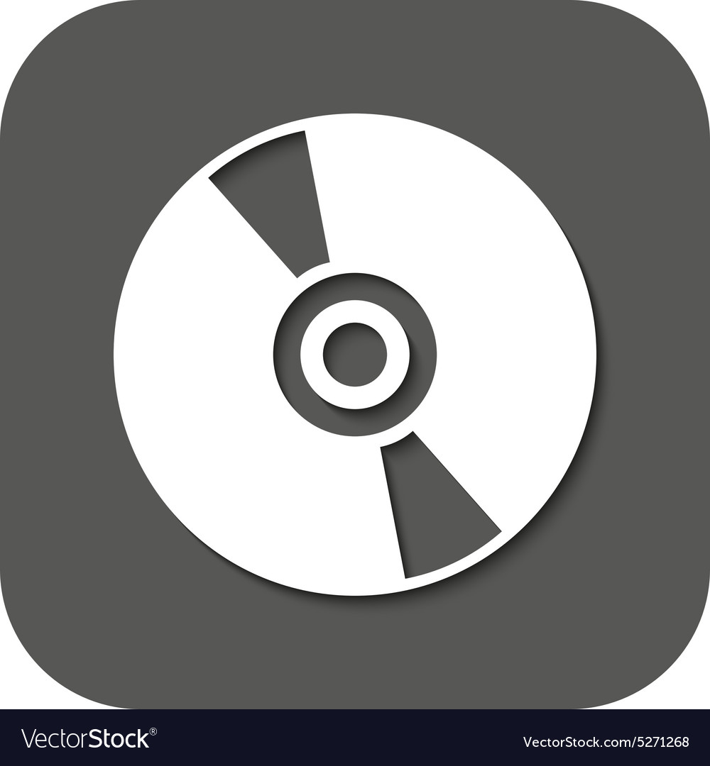 The cd icon Compact disk symbol Flat Royalty Free Vector