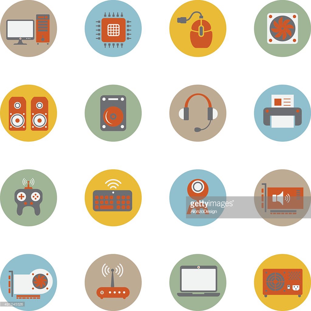 Computer Hardware Icons Stock Vector 156951350 - 