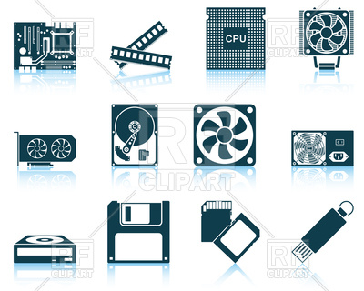 Computer Hardware Icons Set Vector Art | Thinkstock