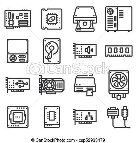 6 computer hardware icon packs - Vector icon packs - SVG, PSD, PNG 