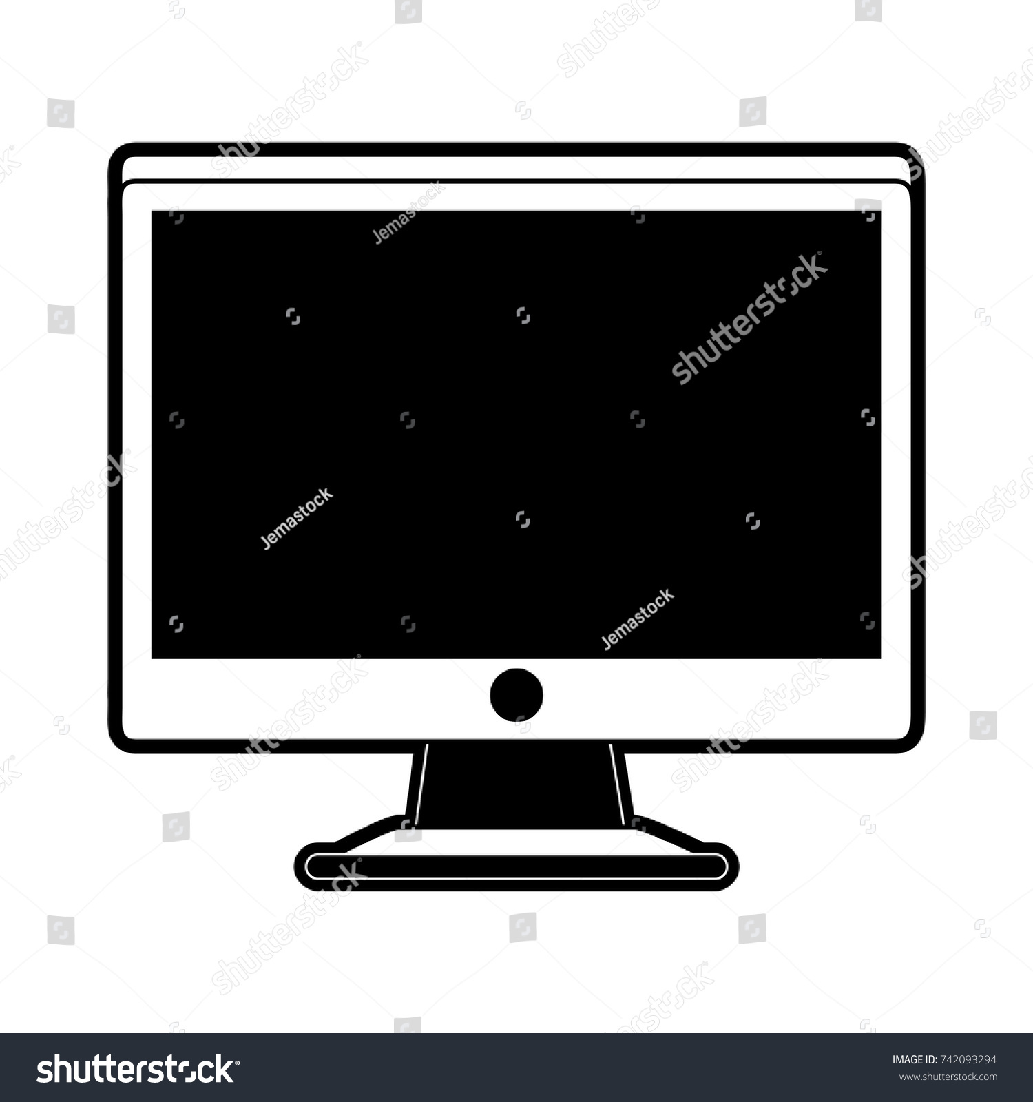 Computer display icon Monitor simbol Royalty Free Vector