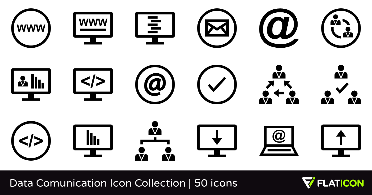 Data Comunication Icon Collection 50 free icons (SVG, EPS, PSD 