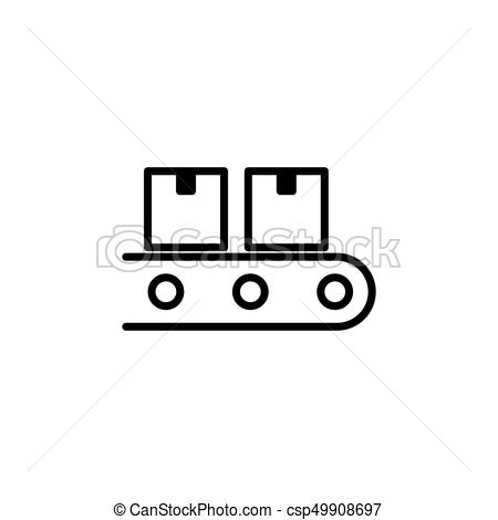 Conveyor belt factory industry icon Isolated vector illustration 