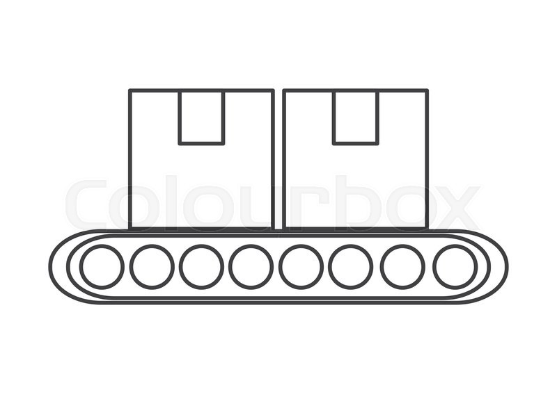 Conveyor belt icon, outline style. Conveyor belt icon. eps 